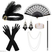 1920s Women Vintage Flapper Gatsby Costume Accessories Set