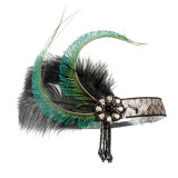 N703 1920s peacock headpiece for women