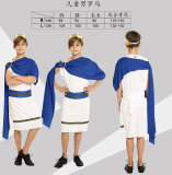 Kids Child Grecian Toga Set Costume Boys Girls Roman Greek Goddess Costumes
