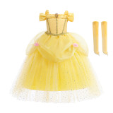K53  Princess Kids Floral Ball Gown Child Cosplay Beauty Costume