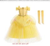 K53  Princess Kids Floral Ball Gown Child Cosplay Beauty Costume