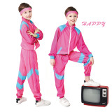 Hippie Cosplay Uniform for Kids Dance Tracksuit Children Boys Girls Retro 70s Rock Disco Party Halloween Fantasy Stage Costume