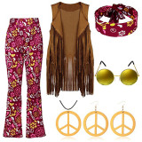 Hippie Costume Women Peace Love Girls Party 60s 70s Hippie Stage wear Costume Indian Tassels Hippie Performance Accessories