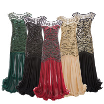 CQ01 Long Gatsby Flapper Dress Formal Wedding Evening Maxi Gown Party Cocktail Dresses