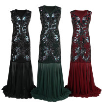 CQ02 Long Gatsby Flapper Dress Formal Wedding Evening Maxi Gown Party Cocktail Dresses