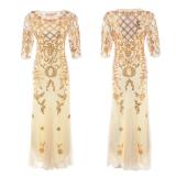 AL6068 Long Gatsby Flapper Dress Formal Wedding Evening Maxi Gown Party Cocktail Dresses