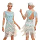 225 1920s Lace Neck Great Gatsby Dress Sequin Art Deco Flapper Dress (12pcs custom made)