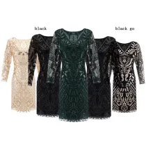 807  Women's Flapper Dresses 1920s Fringed Sequin Great Gatsby Dress