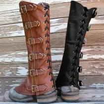 P55 Lace-Up Medieval Pirate Leg Shoes Cover Gaiter