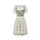 C616 Bavarian Oktoberfest Dirndl Dress With Apron Festival Carnival Party Outfits