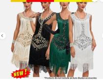 220 20er Jahre Charleston Kleid Pailletten Fransen Flapper Gatsby 20's Damen Kostüm✅  xiji-xiohao (2967)