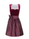 B725  Women German Beer Girls Cosplay Costume Bavarian Oktoberfest Red Velvet Dirndl Dress With Apron Festival Carnival Party Outfits