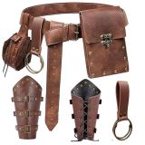 Renaissance Belt Pouch Purse Viking Bracer Hook Halloween Set