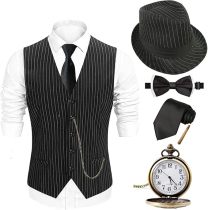 E005 Halloween 1920s Mens Costume Gatsby Gangster Vest