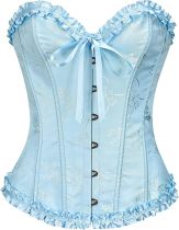 819 BLUE Corset Tops for Women, Bustier Shapewear Lingerie, Lace Waist Push Up Bodysuit