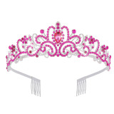 E025  Crowns for Women and Girls, Queen Crystal Gold Silver Tiaras with White Rhinestone and Combs