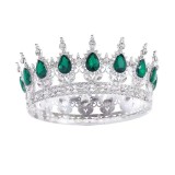 E027 Queen Rhinestone Wedding & Bridal Crowns - Rose Gold & White Tiaras for Women