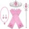 E029 Princess Dress Up Accessories Gloves Tiara Crown Wand Necklaces Presents for Kids Girls