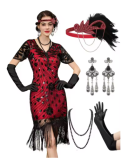 268 Flapper Dresses 1920s,Great Gatsby Dresses for Women Fringe Roaring 20s Costumes with 20s Accessories for Harlem Nights