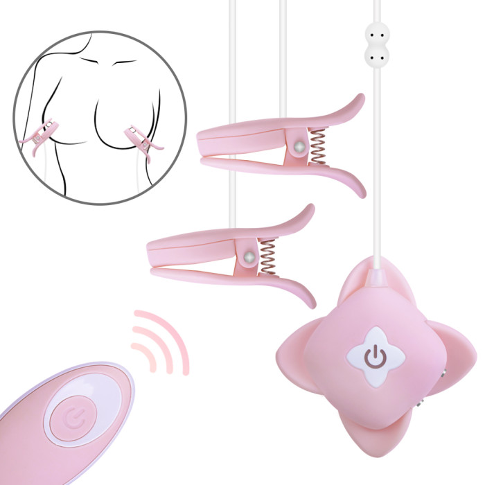 Cob Nipple Vibrator with Wireless Remote Control, Vibrating Nipple Clamps for Women