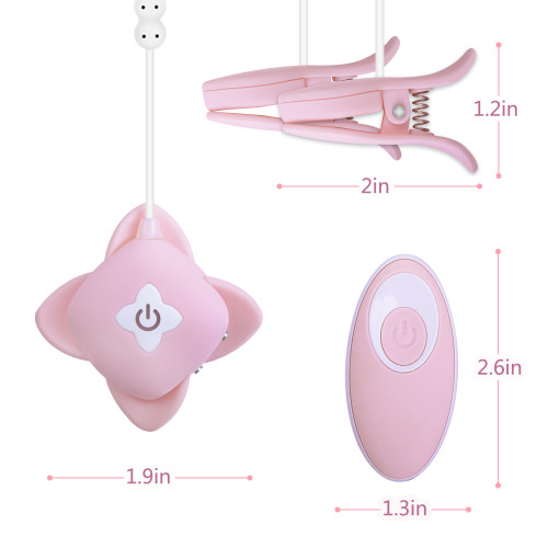 Cob Nipple Vibrator with Wireless Remote Control, Vibrating Nipple Clamps for Women