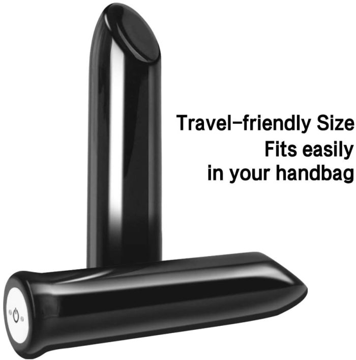 Cob Rechargeable Lipstick Mini Clitoral Vibrator with 10 Speed Vibrations Bullet Vibrator G Spot Simulator Sex Toy (Black)