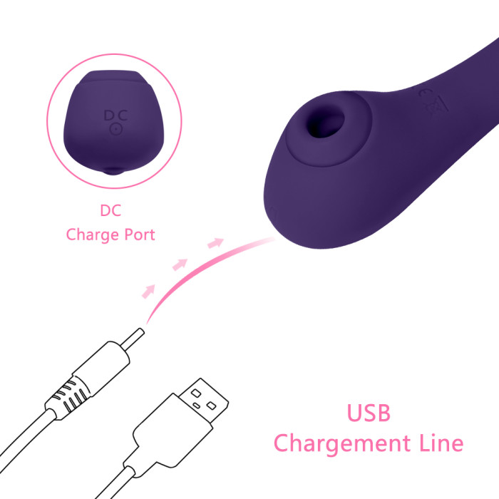 Bendable Clitoral Sucking Vibrator, G Spot 2 in 1 Design 7 Suctions and 7 Vibrations Vagina Nipples Stimulator Adult Sex Toy for Women Couple