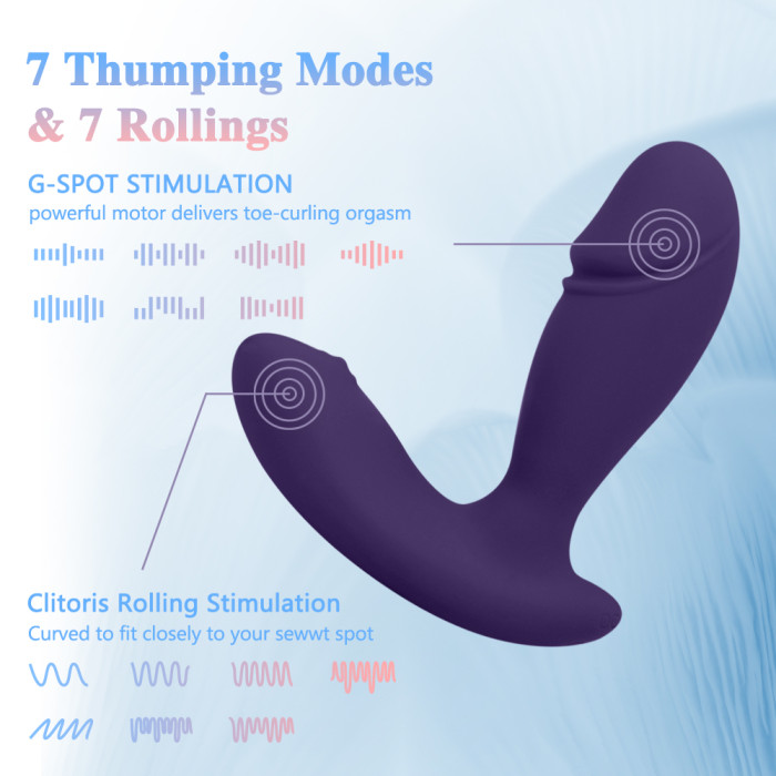 Cob Wearable Thrusting Vibrator Clitoral G Spot Stimulator with Remote Control, Clitoral Rolling and Powerful Thrusting Sex Toys for Women