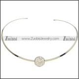Stainless Steel Choker with Earring Set as Collar Wearing s002925