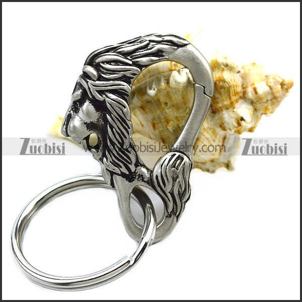 Stainless Steel Lion Key Ring k000069