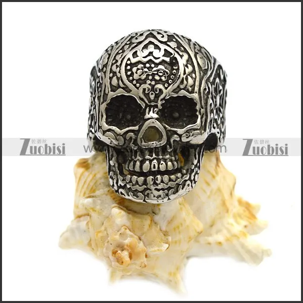 Vintage Black Stainless Steel Skull Ring for men -JR010120