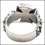 Black Epoxy Stainless Steel Maltese Cross Ring - JR370013