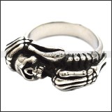 Stainless Steel Skull Ring - JR350043