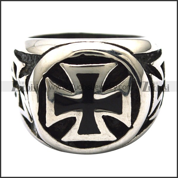 Stainless Steel Ring for the men cross bible - JR350151