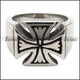 Stainless Steel Maltese Cross Ring - JR370012