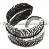 vintage leaf ring in stainless steel r001699