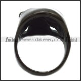 Black Plated Skull Ring with Long Jaw r002388