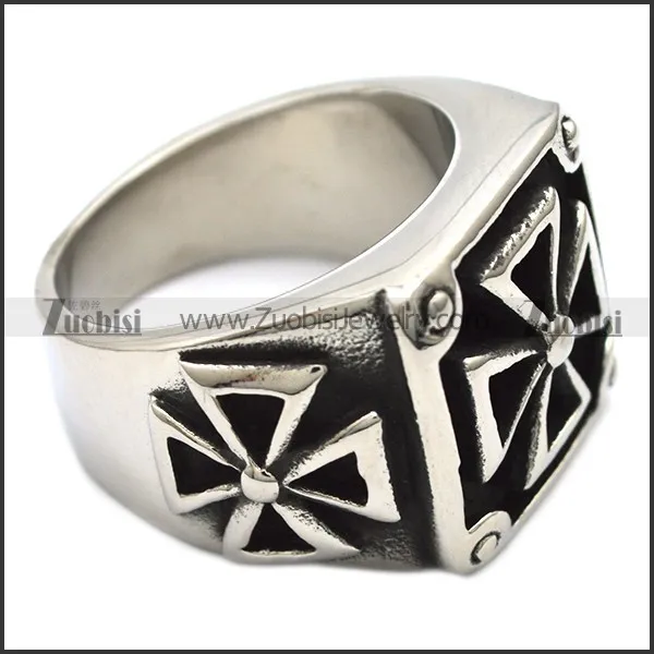 World War Germany Cross Stainless Steel ring - r000310