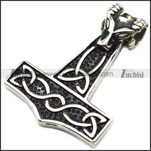 Stainless Steel Sheep 's head Hammer Pendant -p001094