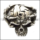 Blacken Horrible Skull Ring r003014