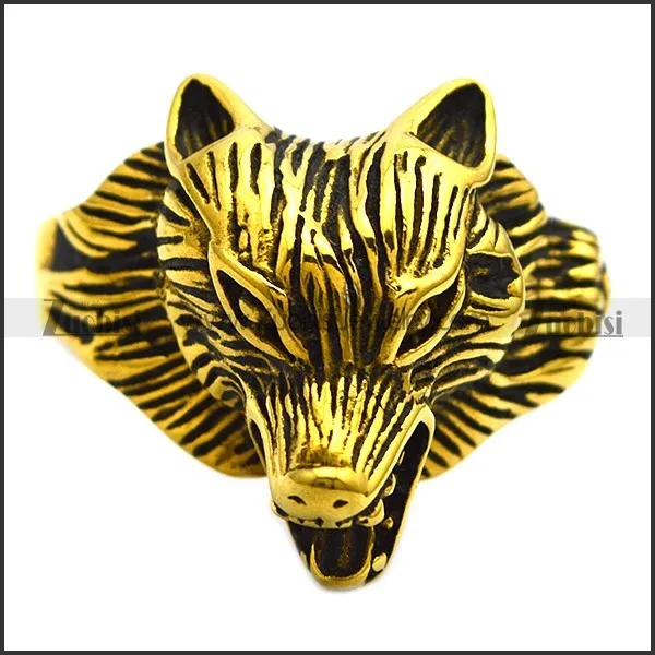 Vintage Gold Wolves Rings r002393