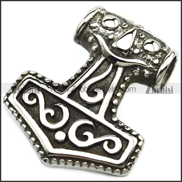 clean-cut little oxidation-resisting steel Hammer of Thor Pendants for men & bikers - p000476
