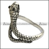 serpent ring with 2 red rhinestone eyes r001673