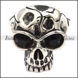 Big Black Stone Eyes Skull Rings in Stainless Steel Metal -r000468