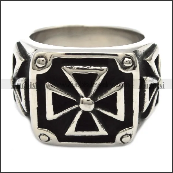 World War Germany Cross Stainless Steel ring - r000310