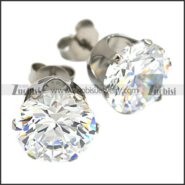 10mm clear facted round zircon wedding earrings -e000631