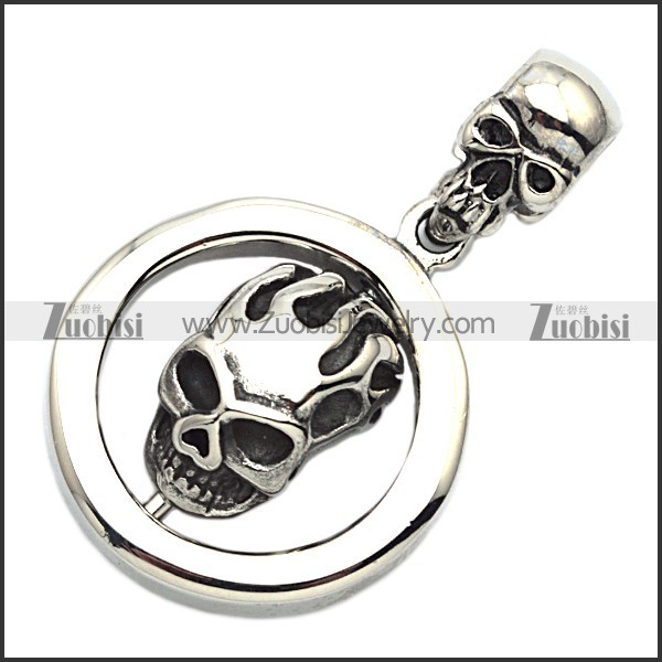 Two Skull Heads Pendant p002857