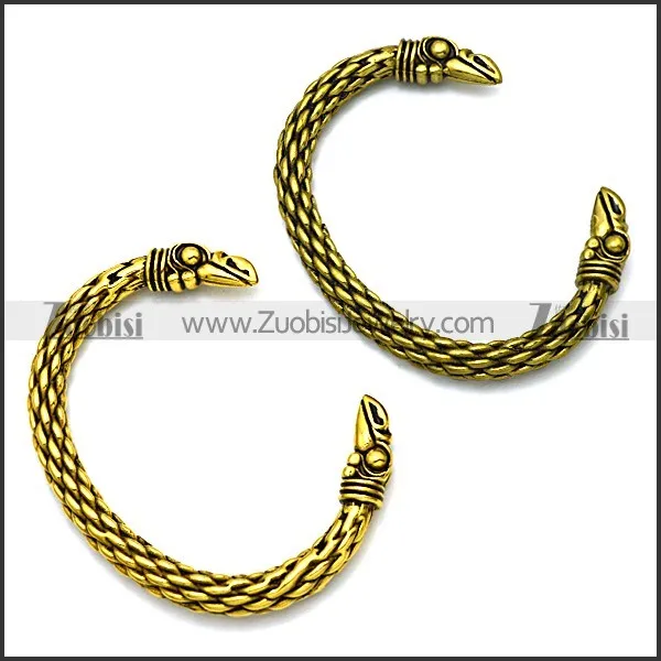 Gold Plating Stainless Steel Raven Bangle b009757