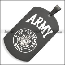 Stainless Steel Army Pendant in Black Plating p010423H3