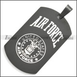 Black Plated Stainless Steel Air Force Pendant p010423H4